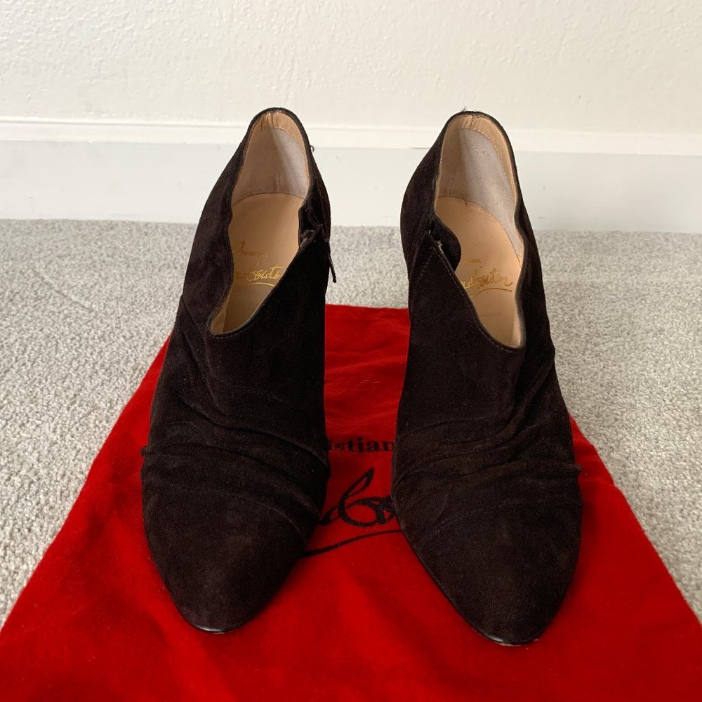 Christian Louboutin Brown Suede Ankle Boots 35.5